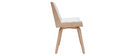 Chaise design blanc et bois clair MELKIOR