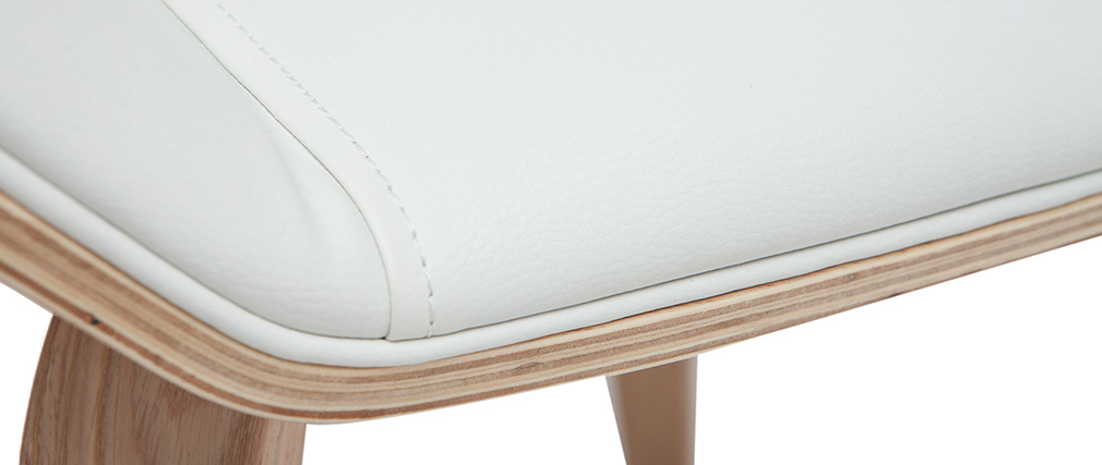 Chaise design blanc et bois clair MELKIOR