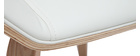 Chaise design blanc et bois clair MELKIOR