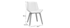 Chaise design blanc et bois clair MELKIOR