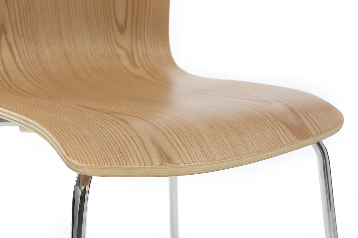 Chaise design bois clair (lot de 2) NELLY