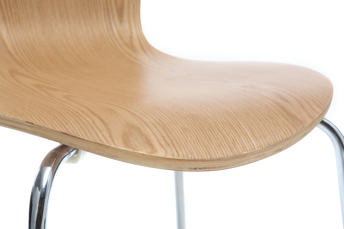 Chaise design bois clair (lot de 2) NEW ABIGAIL
