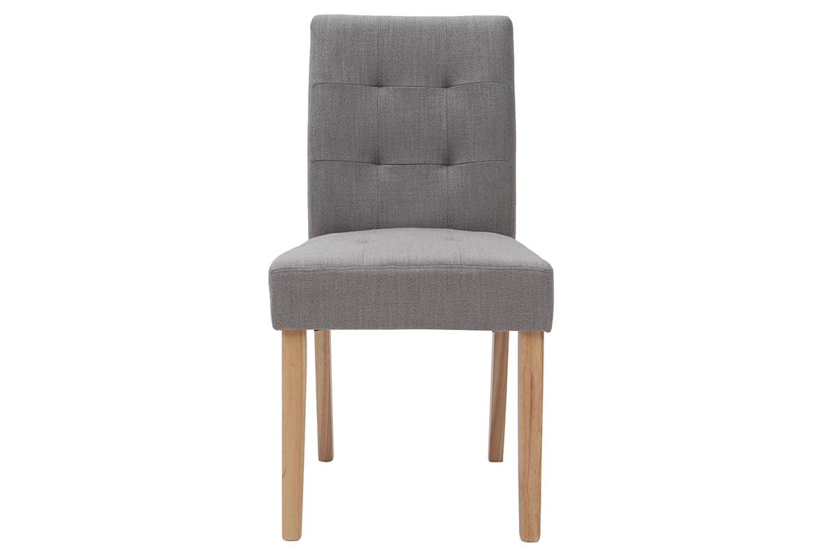 Chaise design capitonne tissu gris (lot de 2) ESTER