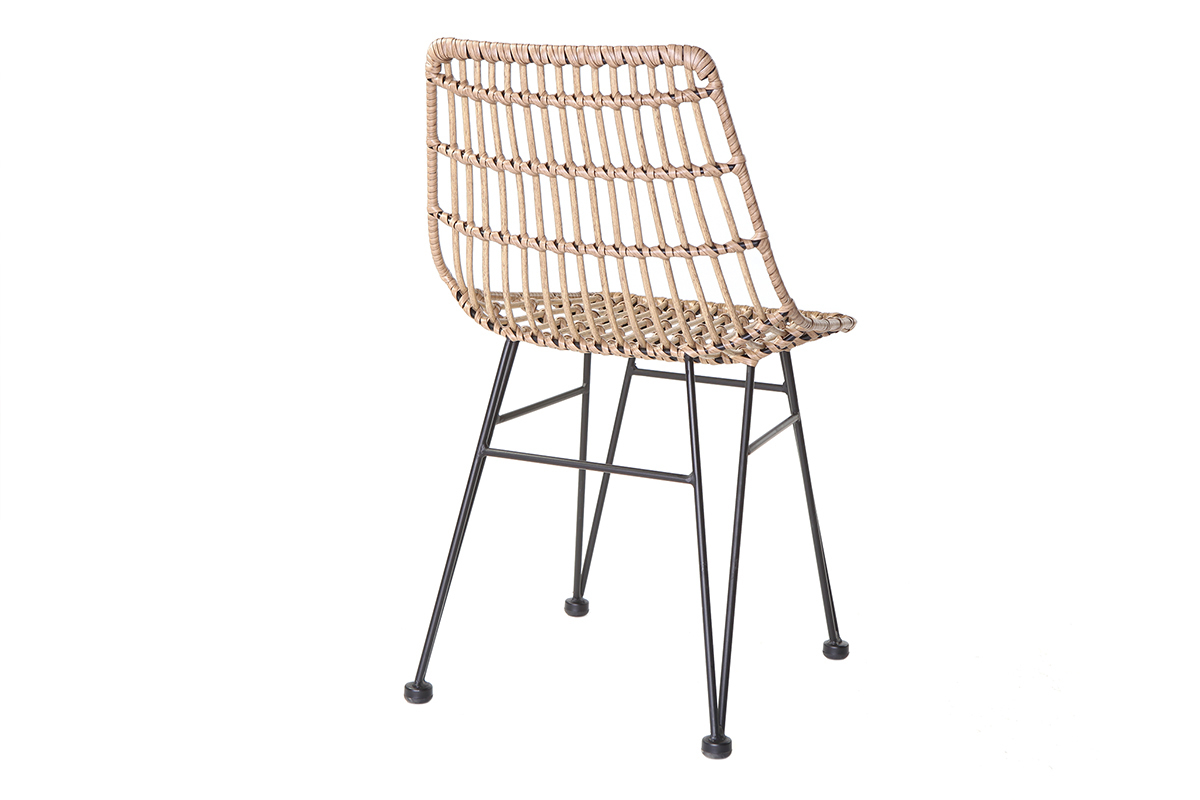 Chaise design en fils de r�sine fa�on rotin MAJA