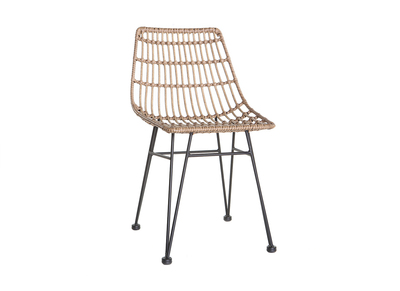 Chaise design en fils de r&eacute;sine fa&ccedil;on rotin MAJA