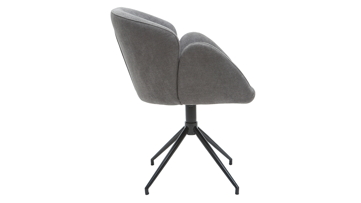 Chaise design en tissu effet velours gris RHAPSODY