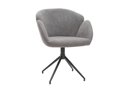 Chaise design en tissu effet velours gris RHAPSODY - Miliboo & St&eacute;phane Plaza