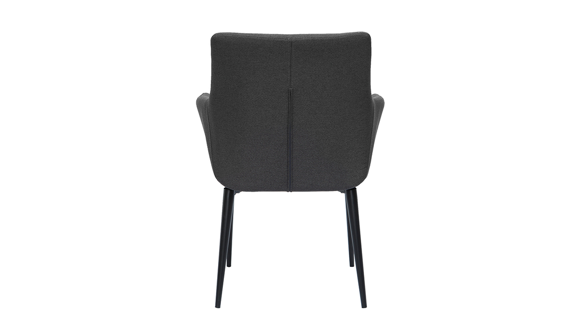Chaise design en tissu gris anthracite et mtal noir CARLIE