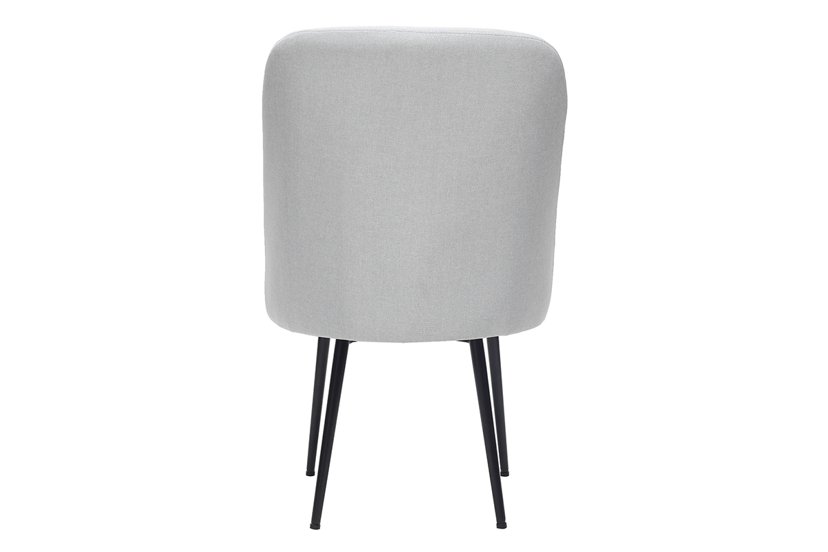 Chaise design en tissu gris clair et pieds m�tal noir LOV