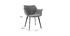 Chaise design en tissu gris clair et pieds métal noir VOLO