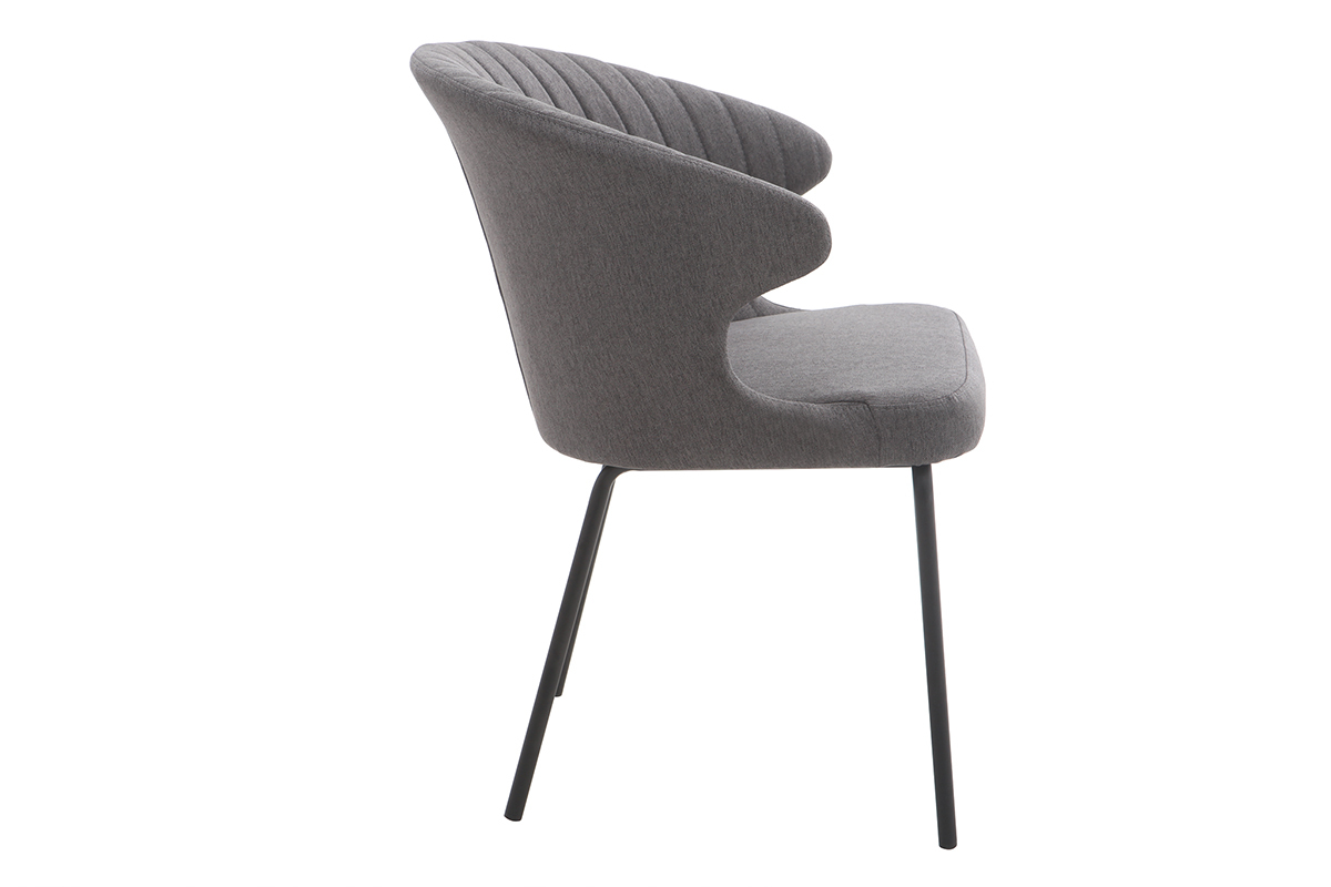 Chaise design en tissu gris fonc� REQUIEM