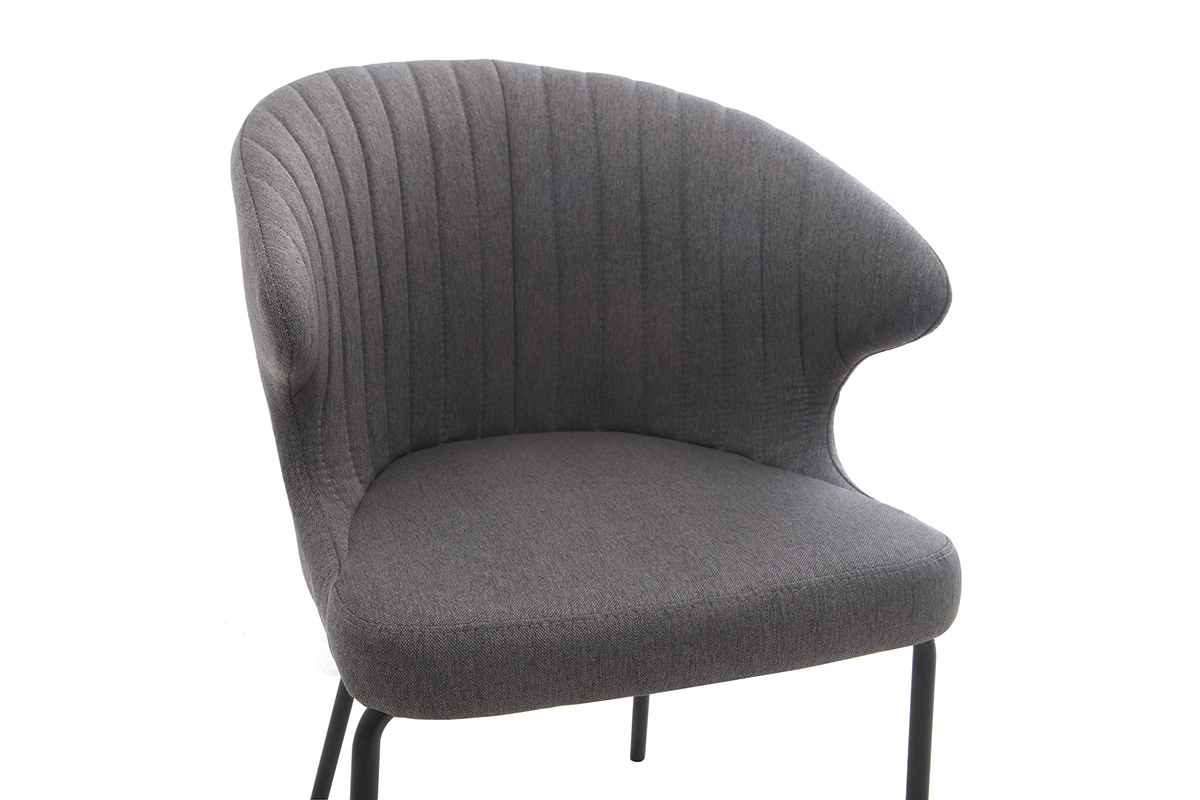 Chaise design en tissu gris fonc� REQUIEM