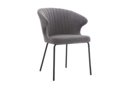 Chaise design en tissu gris fonc&eacute; REQUIEM
