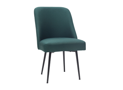 Chaise design en tissu vert fonc&eacute; et pieds m&eacute;tal noir LOV