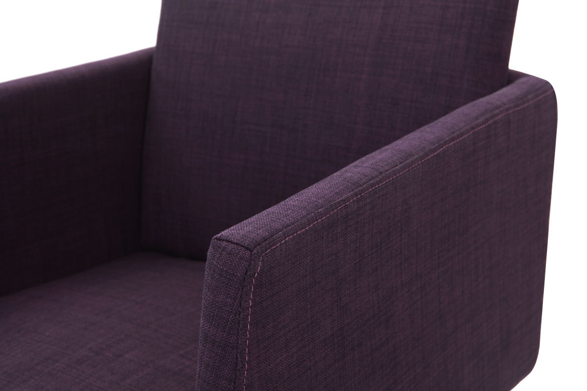 Chaise design en tissu violet et acier chrom� NEORA