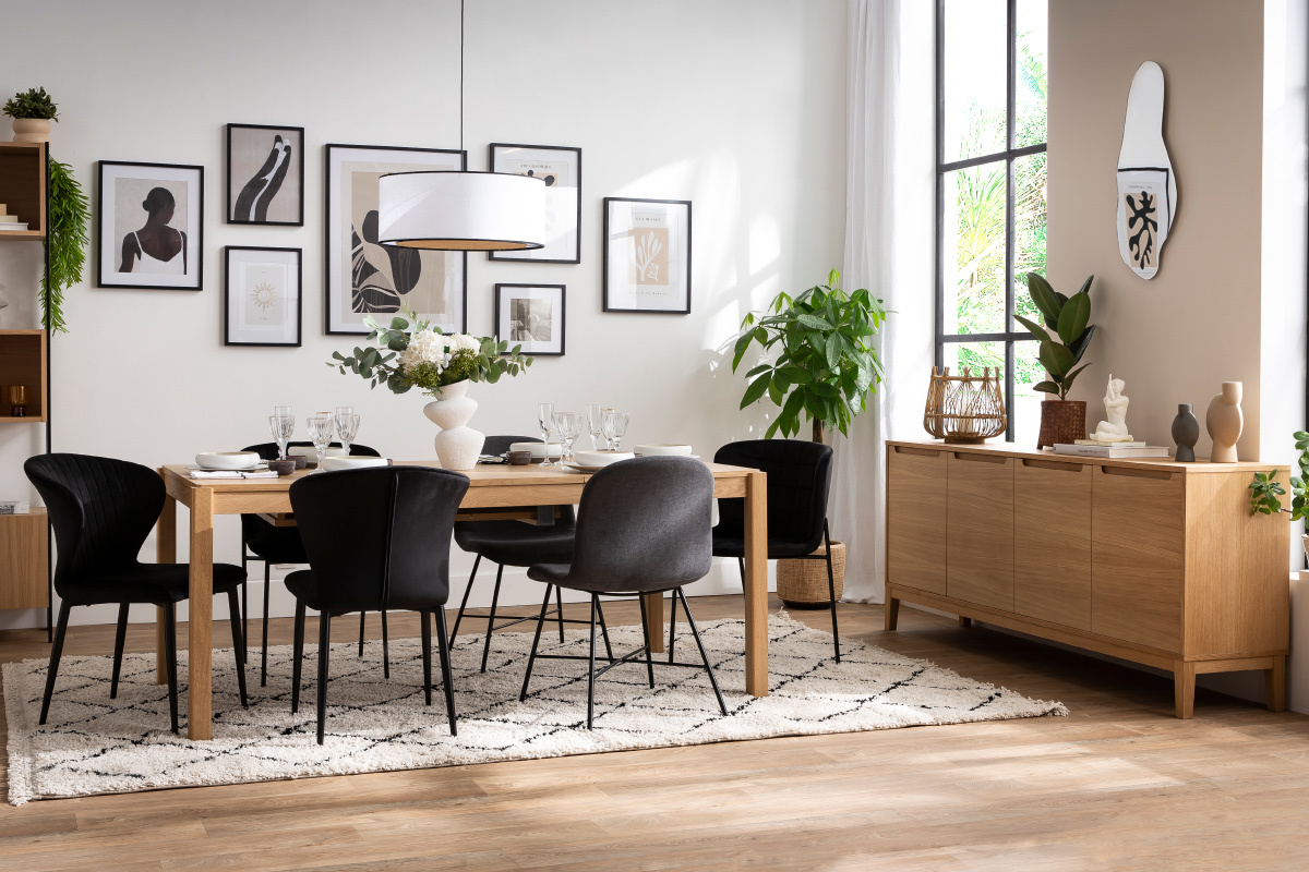 Chaise design en velours bleu REQUIEM