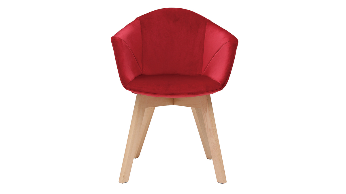 Chaise design en velours rouge TAYA