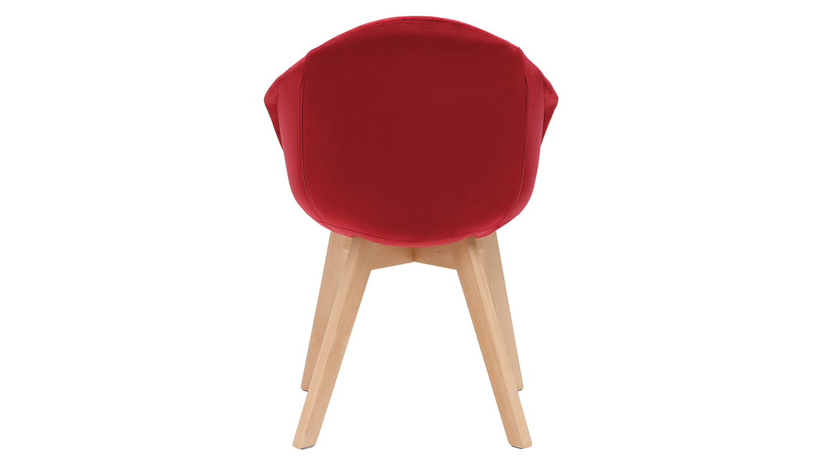 Chaise design en velours rouge TAYA