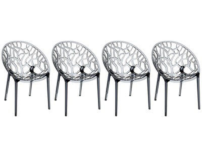 Chaise design fum&eacute; gris - lot de 4 ARBOL