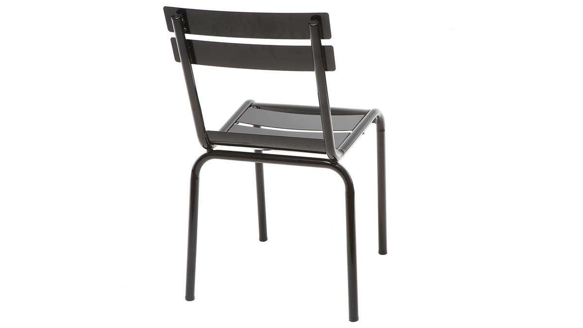 Chaise design mtal noire (lot de 2) SHERMAN