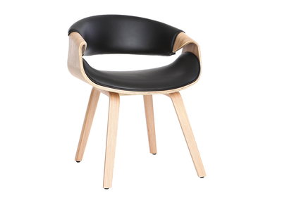 Chaise design noir et bois clair ARAMIS