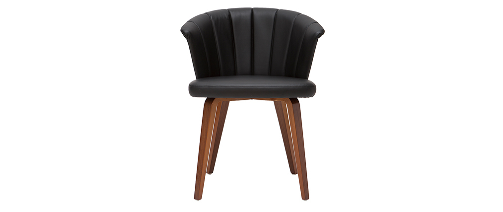 Chaise design noir et bois fonc� ALBIN