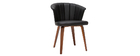 Chaise design noir et bois fonc&eacute; ALBIN
