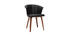 Chaise design noir et bois fonc&eacute; ALBIN