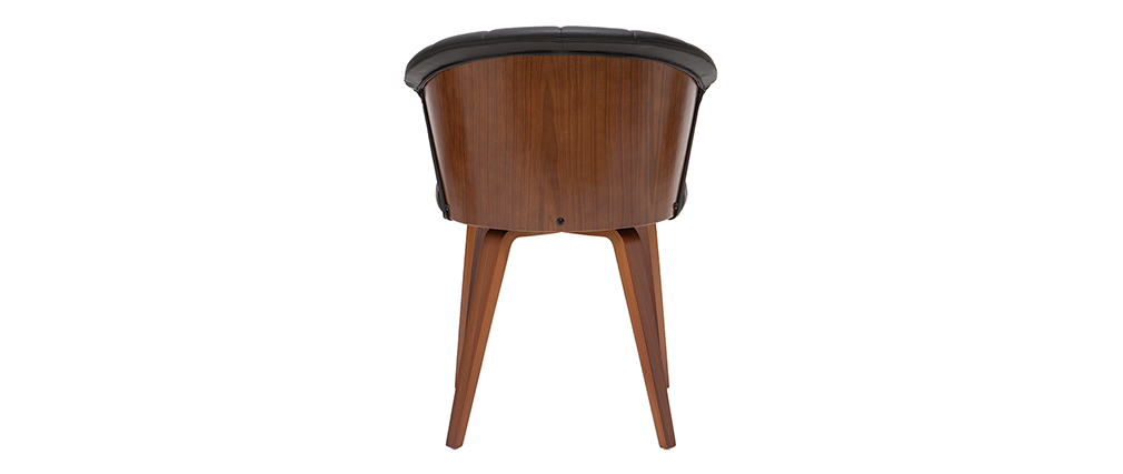 Chaise design noir et bois fonc� ALBIN