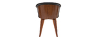 Chaise design noir et bois fonc&eacute; ALBIN