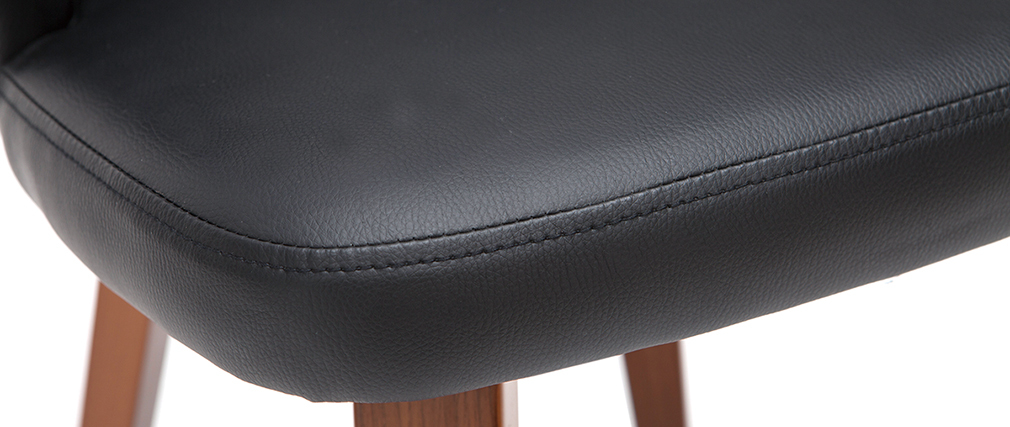 Chaise design noir et bois fonc� ALBIN