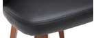 Chaise design noir et bois fonc&eacute; ALBIN