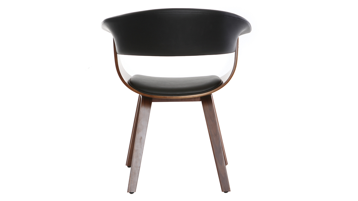 Chaise design noir et bois fonc noyer OKTAV