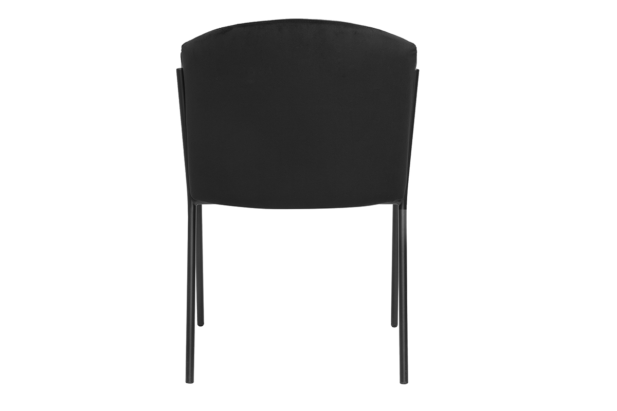 Chaise design noire en tissu velours et mtal BRIANE