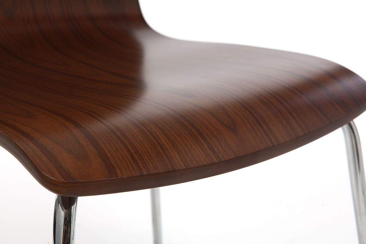 Chaise design noyer (lot de 2) NELLY