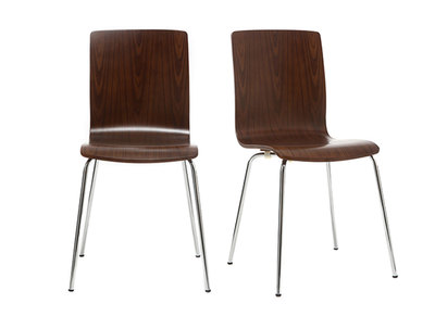 Chaise design noyer lot de 2 NELLY
