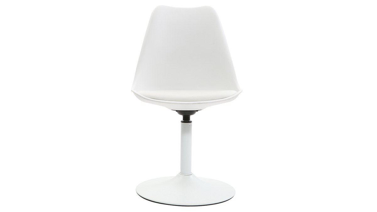 Chaise design pivotant blanc mat STEEVY V2