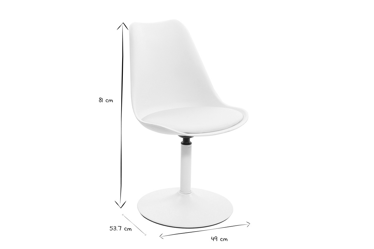 Chaise design pivotant blanc mat STEEVY V2