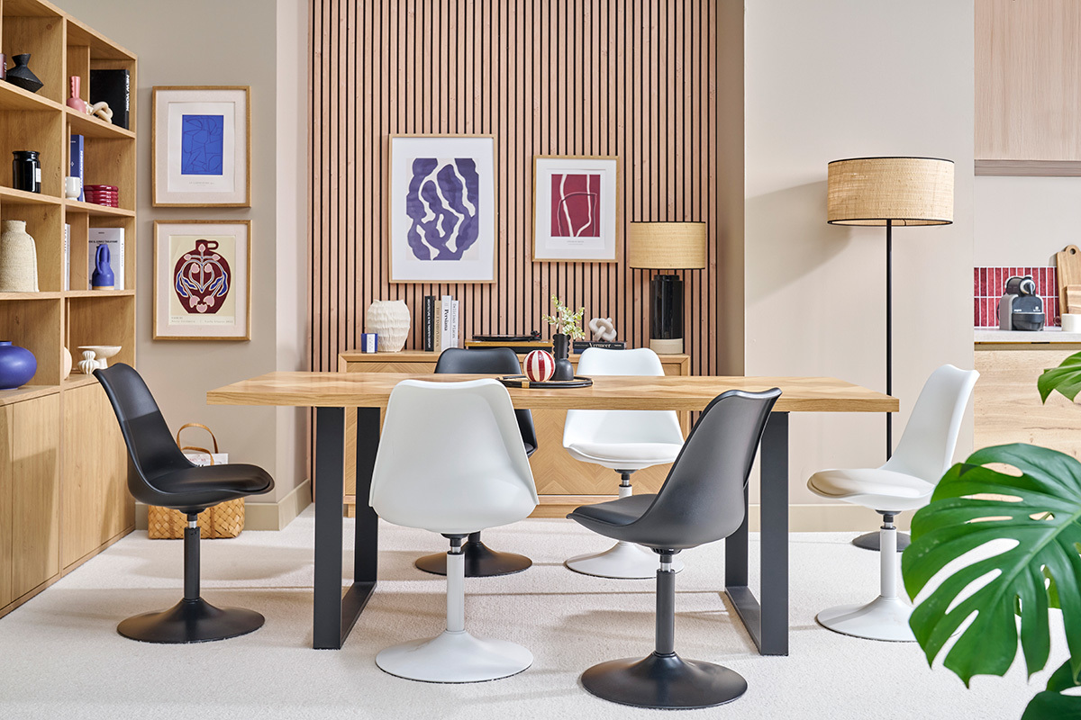 Chaise design pivotant noir mat STEEVY V2