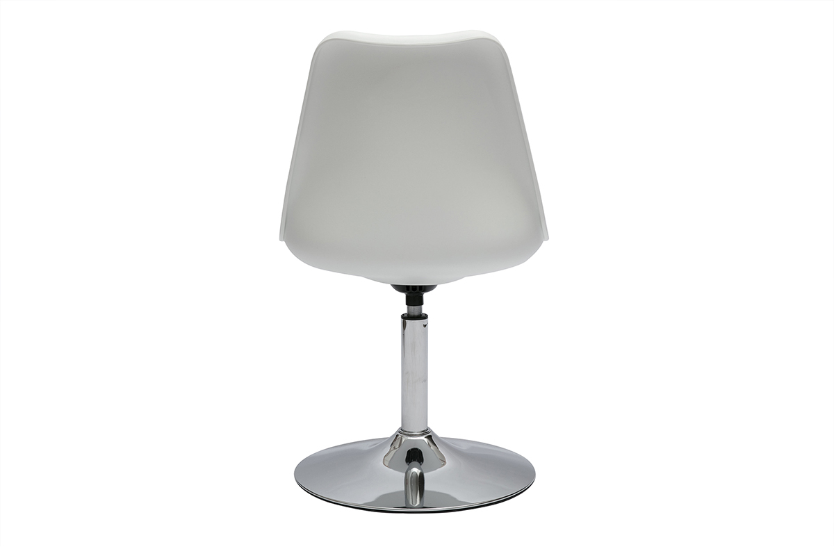 Chaise design pivotante blanche et mtal chrom STEEVY V2
