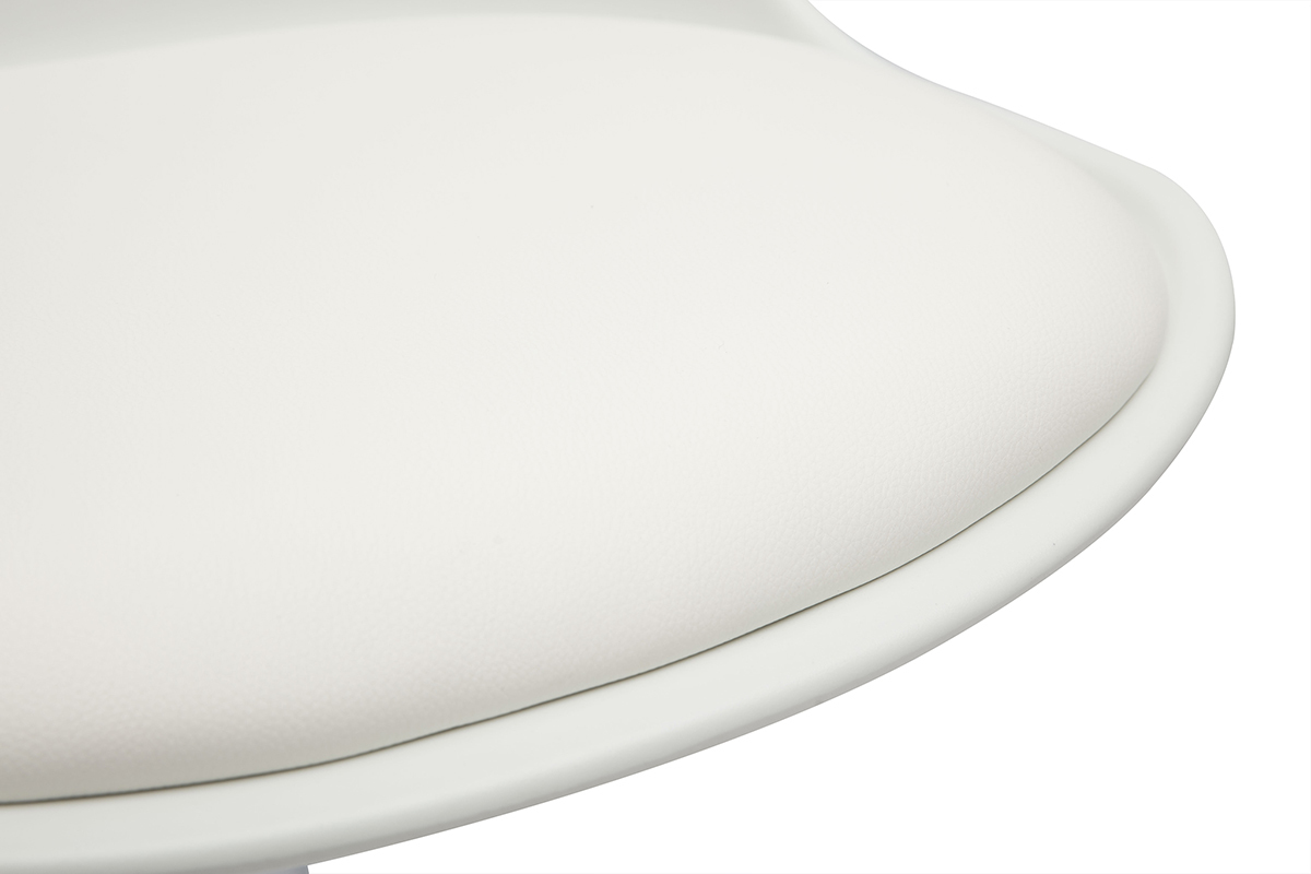 Chaise design pivotante blanche et mtal chrom STEEVY V2