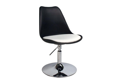 Chaise design pivotante noir et blanc STEEVY