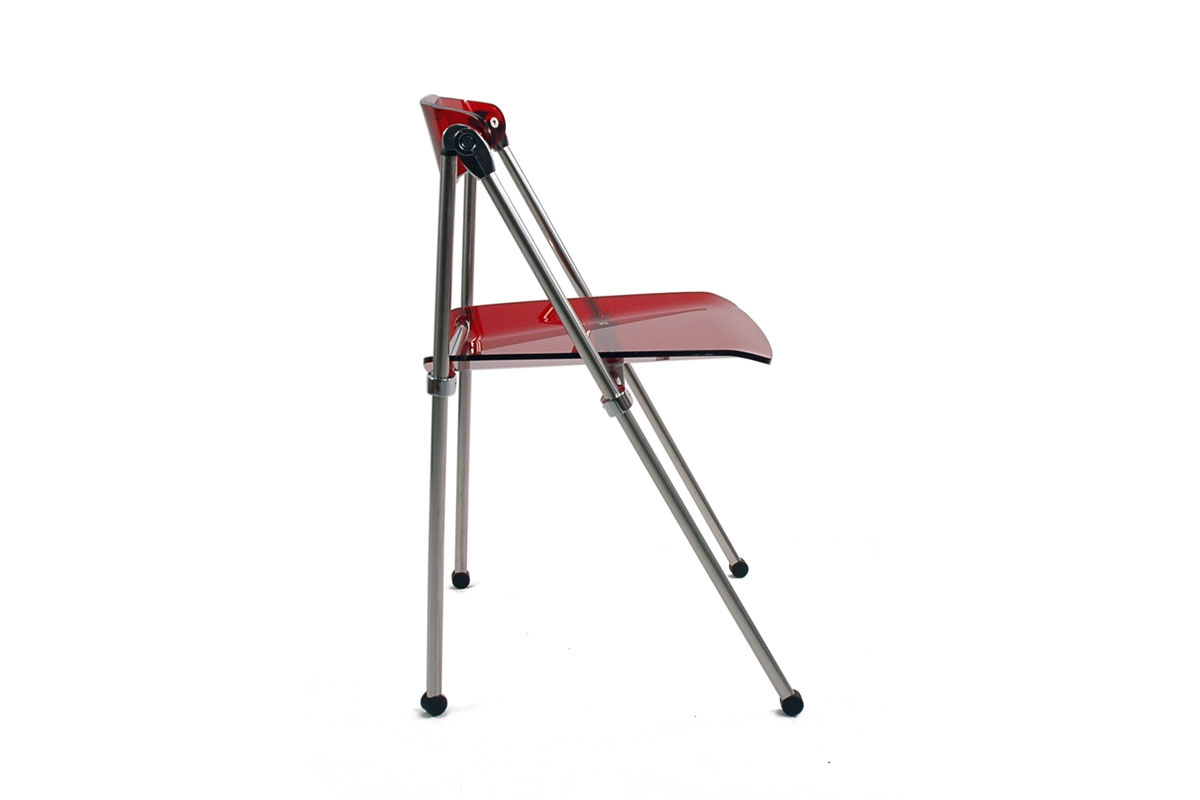 Chaise design plexiglas rouge pliante - lot de 4 JULIE