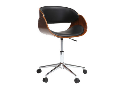 Chaise design roulettes noire et noyer  BENT