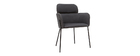 Chaise design tissu gris et m&eacute;tal noir TULUM