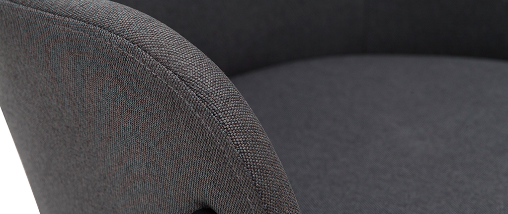 Chaise design tissu gris et m�tal noir TULUM