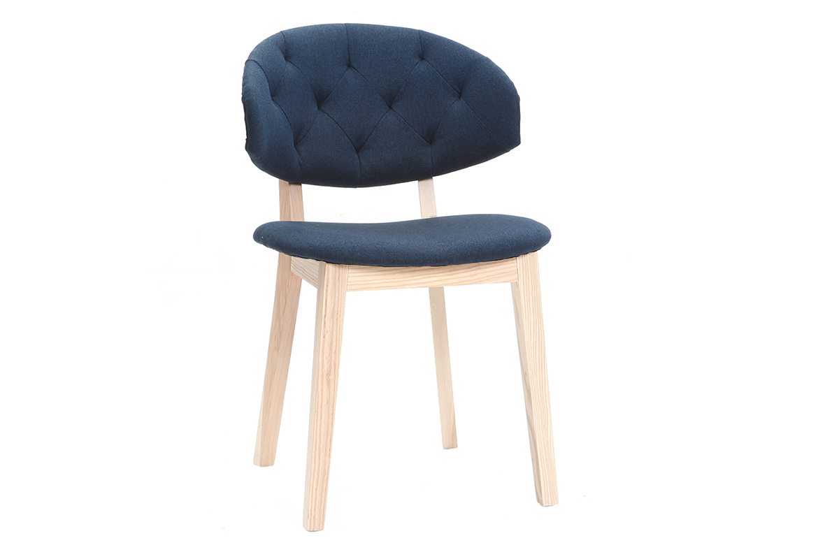 Chaise en tissu bleu fonc� SOFFY