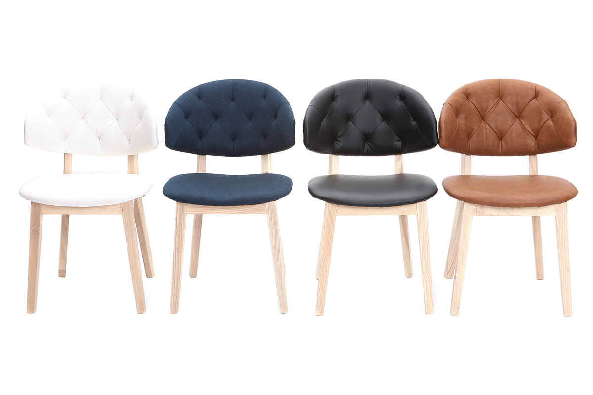 Chaise en tissu bleu fonc� SOFFY