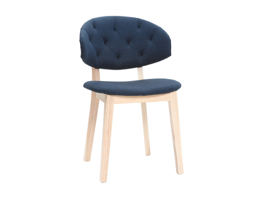 Chaise en tissu bleu fonc&eacute; SOFFY
