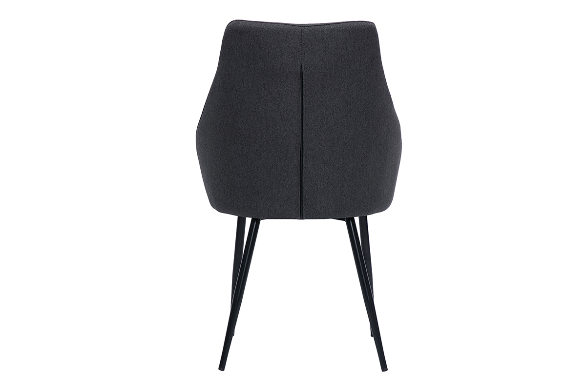 Chaise en tissu gris fonc et mtal noir BOOMER